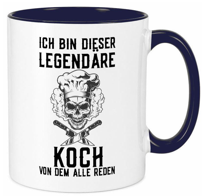 Legendärer Koch | Haubenkoch Totenkopf Küchenchef lustiger Spruch Geschenk Tasse
