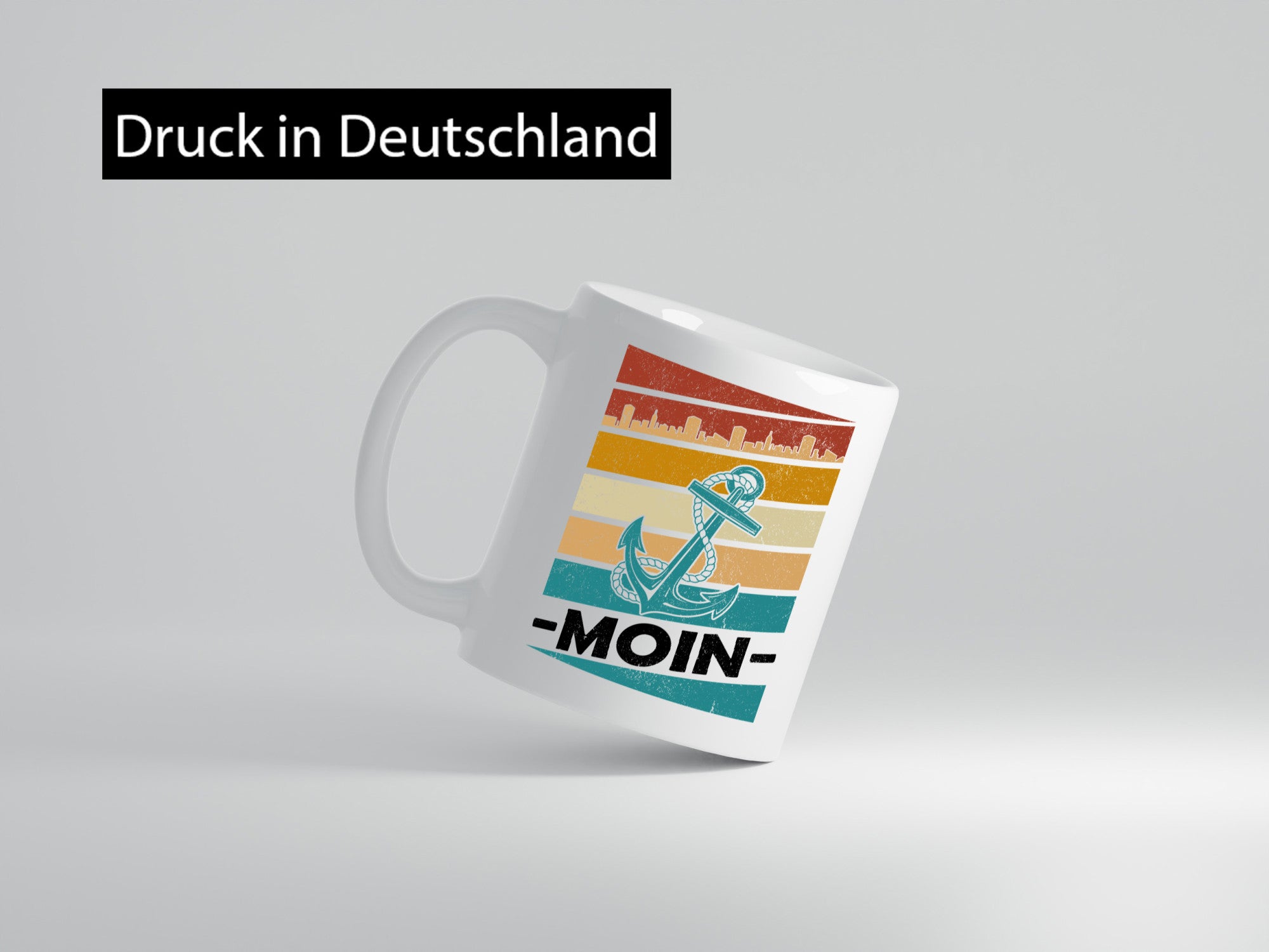Moin | Kapitän Hafen Anker See Meer Segeln v2 Geschenk Humor Geschenkidee