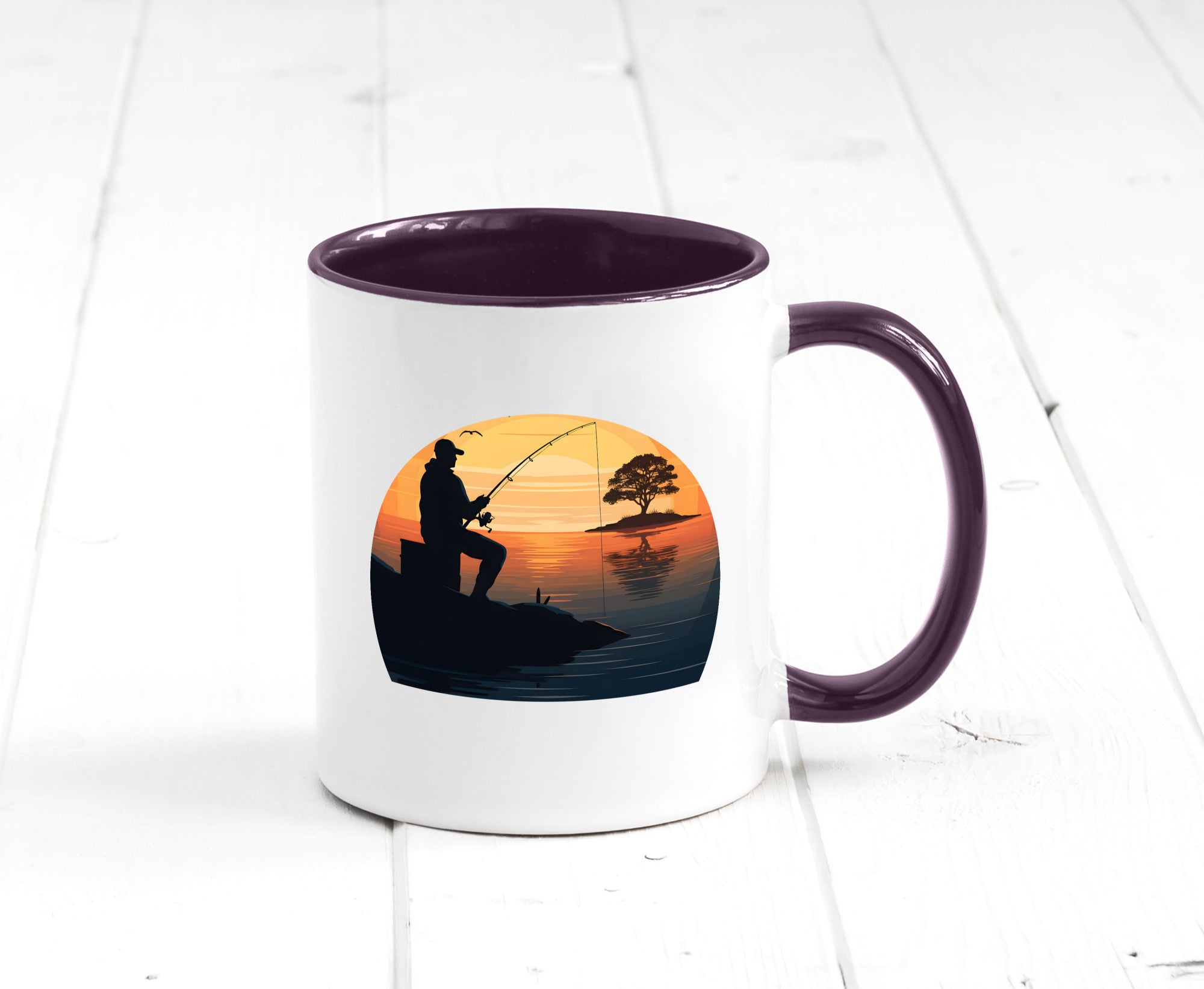 Angler | Sonnenuntergang Fischer Fische Angeln v2 Geschenk Humor Geschenkidee