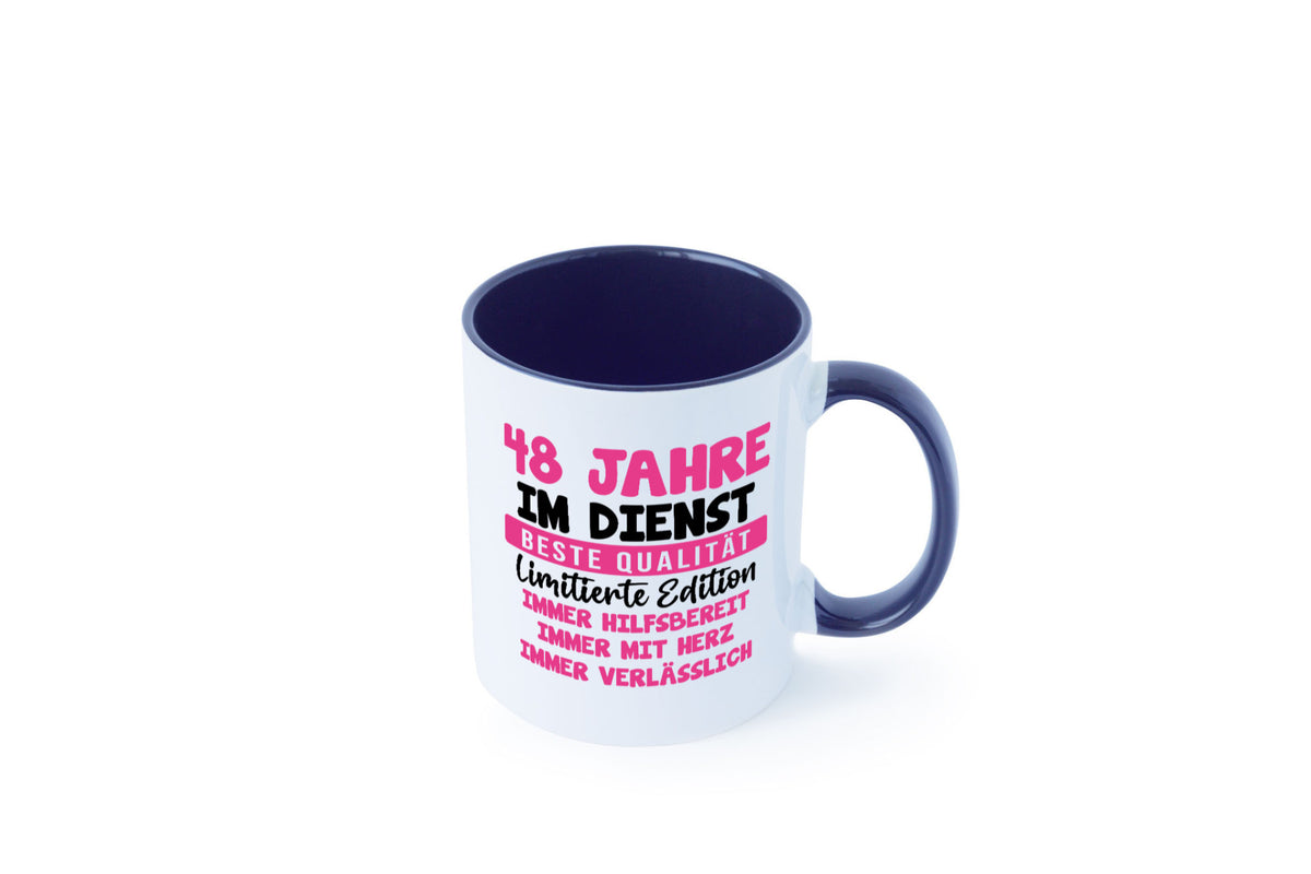 48 Jahre im Dienst | Jubiläum Arbeit v10 lustiger Spruch Geschenk Kollegen Büro Tasse