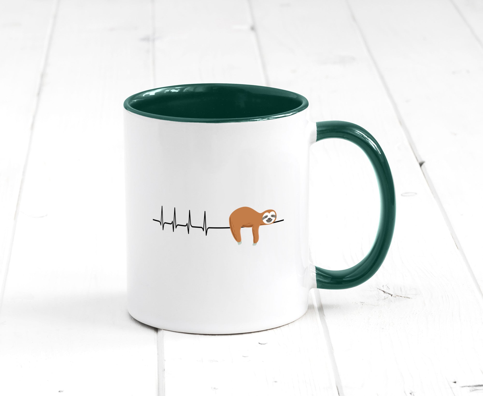 Herzschlag Faultier | Faulheit Morgenmuffel faul Humor Tierliebhaber