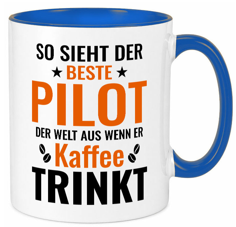 Kaffee trinkt: Pilot | Flugzeug Piloten lustiger Spruch Geschenk Humor
