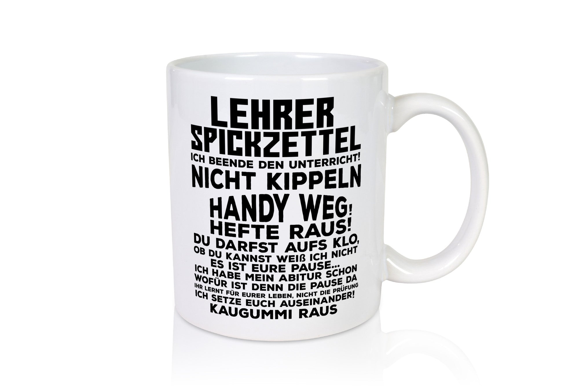 Lehrer Spickzettel | Beruf Tasse lustiger Spruch Geschenkidee Arbeit Kollegen