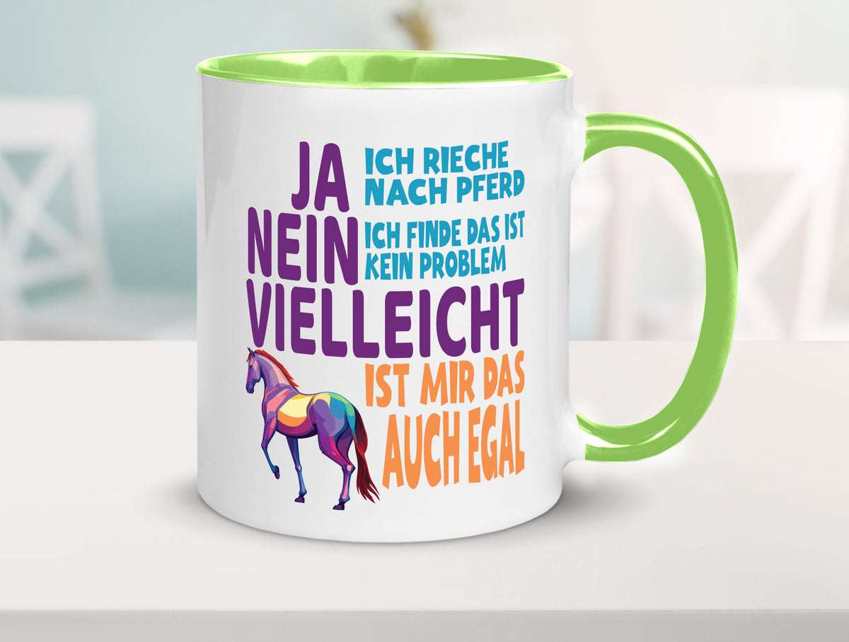 Ja ich Rieche nach Pferd | Reiten Pferdestall lustiger Spruch Geschenk Humor Tasse