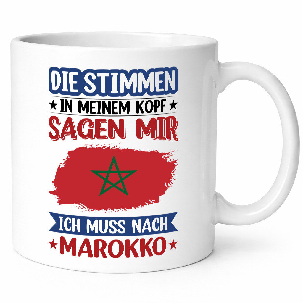 Marokko | Urlaub Stimmen in meinem Kopf Traumland Geschenkidee Humor Tasse