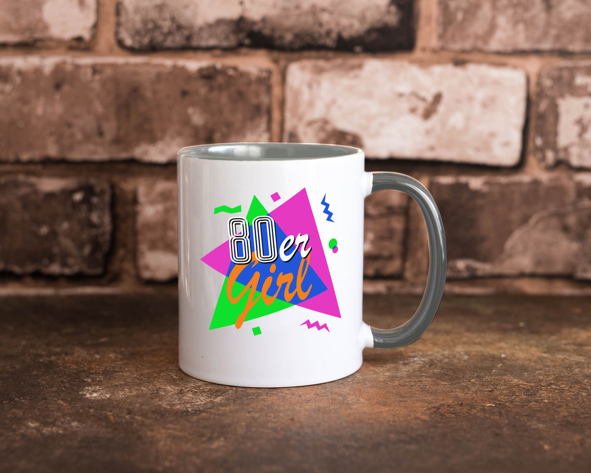80er Girl - Jahre bunt + verrückt retro Humor Geschenkidee Tasse