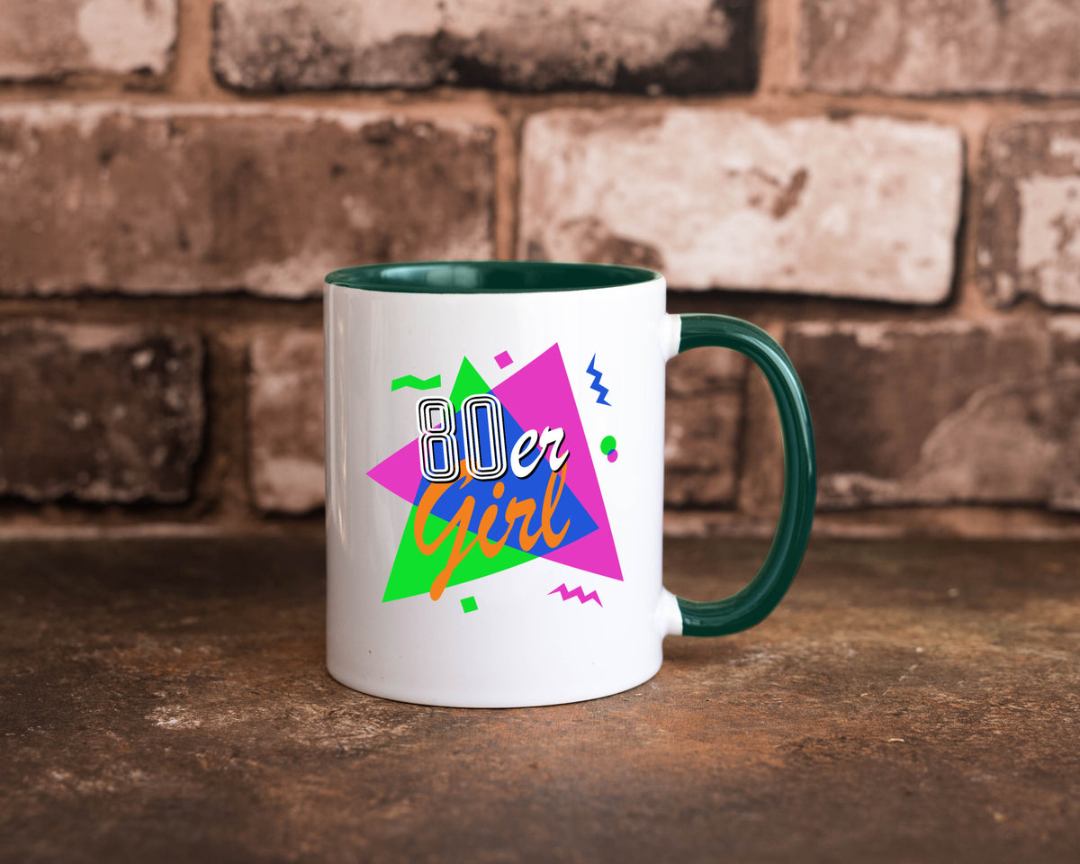 80er Girl - Jahre bunt + verrückt retro Humor Geschenkidee Tasse