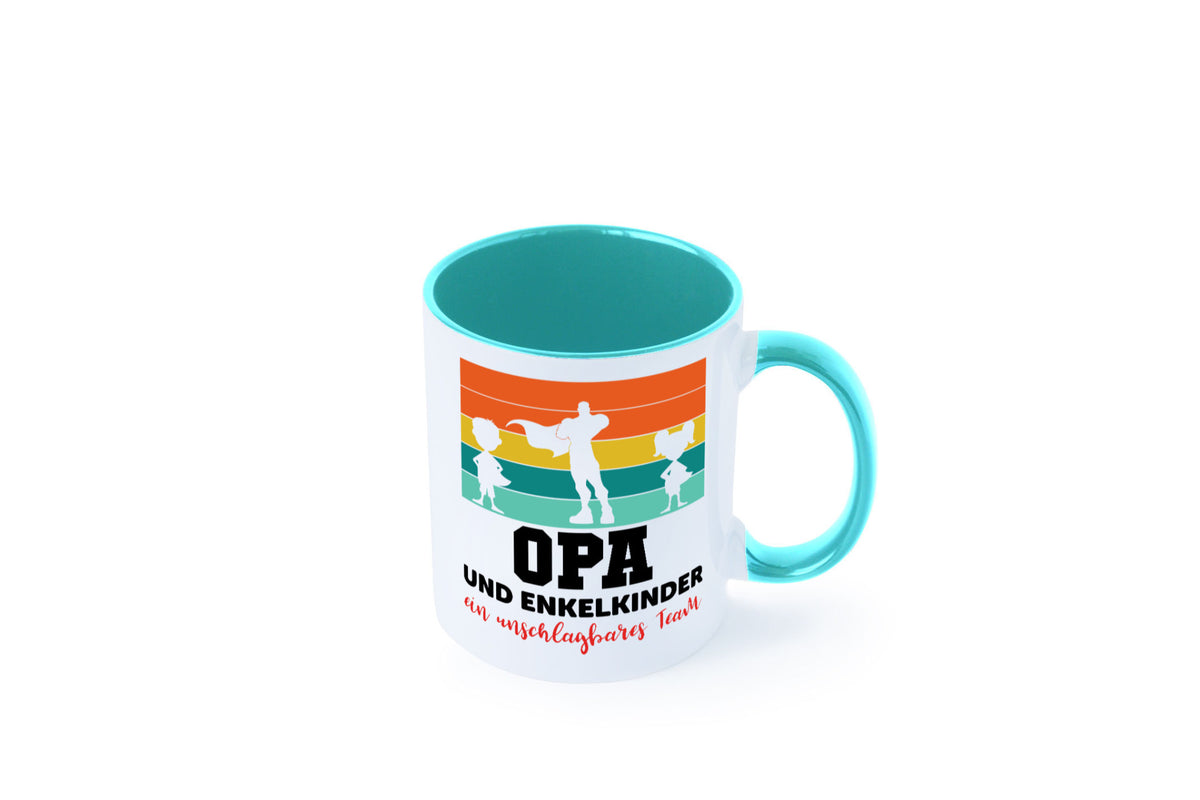 Opa und Enkelkinder ein unschlagbares Team Geschenkidee Familie Humor Tasse