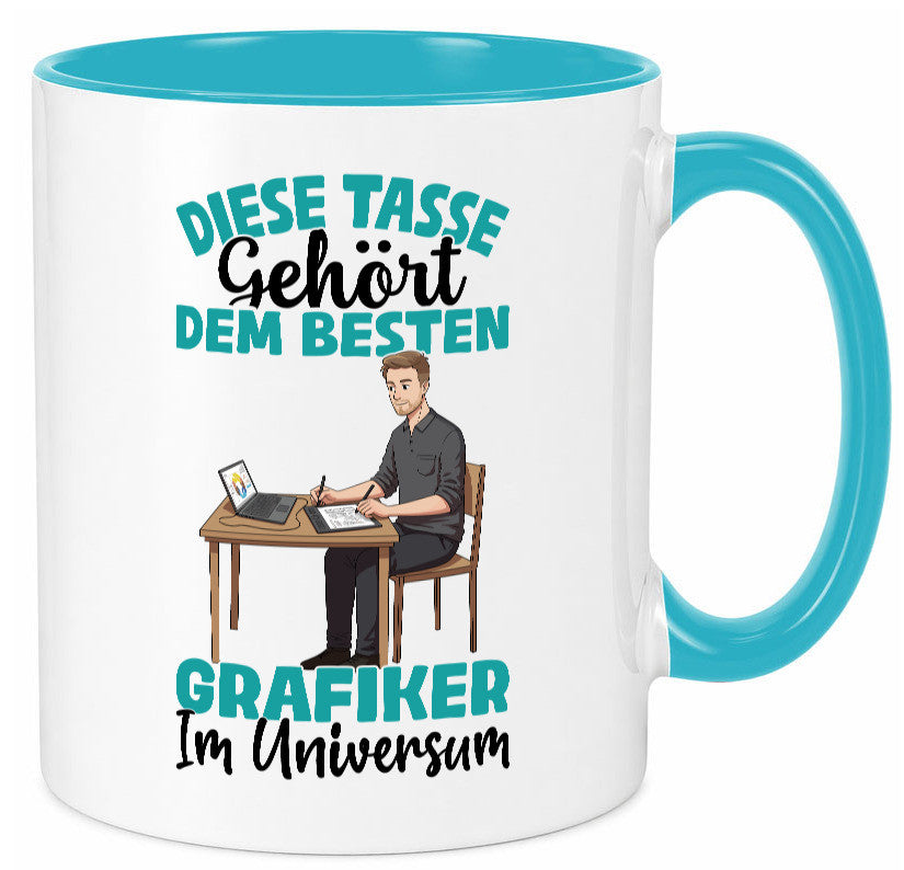 Im Universum: Grafiker | Grafik Design lustiger Spruch Geschenk Humor Tasse