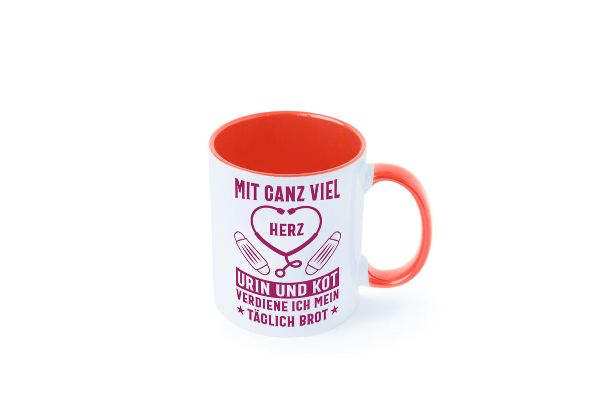 Herz, Urin, Kot, damit verdien ich mein Brot | Stethoskop Geschenk Humor Tasse