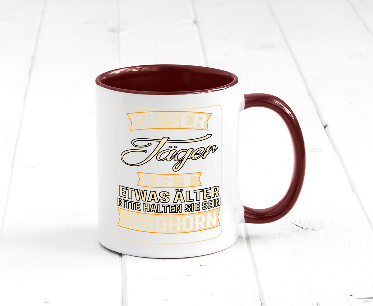 Dieser Jäger ist etwas Älter halten sie sein Jagthorn lustiger Spruch Geschenk Tasse