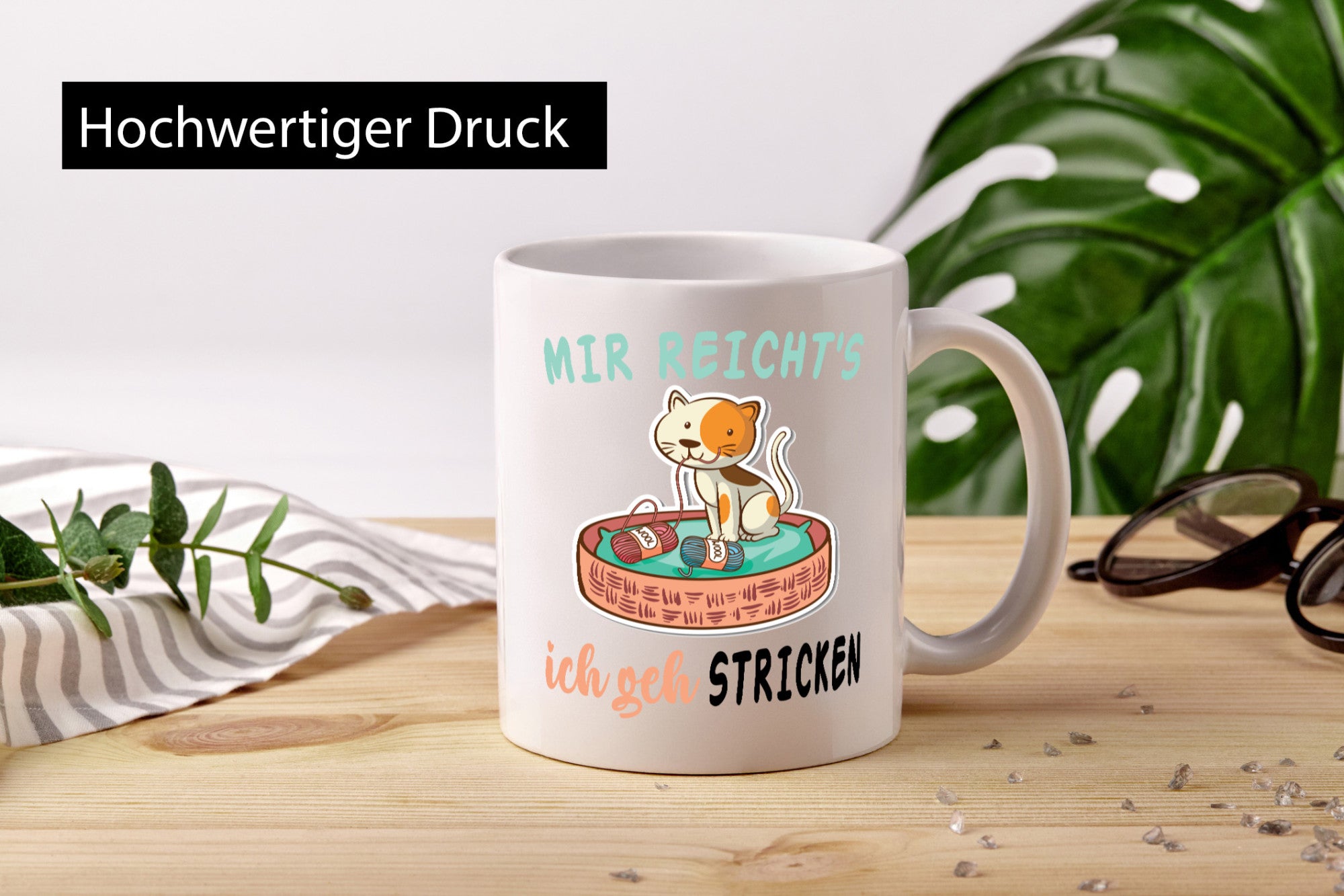 Mir reichts ich geh stricken | Katze Wolle Geschenkidee Tierliebhaber Humor