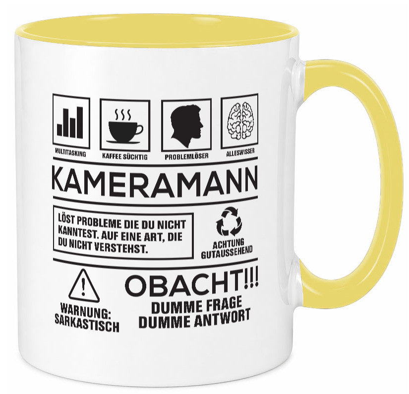 Achtung Probleme Kameramann | Kamera lustiger Spruch Geschenk Humor Tasse