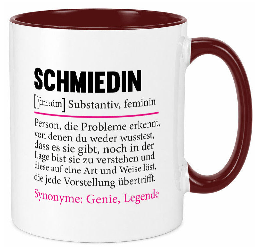 Schmiedin | Schmied Beruf Schmiederei lustig v2 Humor Arbeit Kollegen Büro Tasse