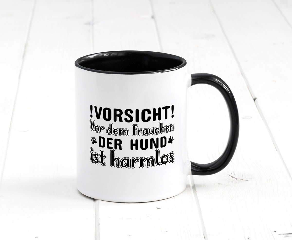 Vorsicht vor dem Frauchen | Hundebesitzerin Pfoten Geschenkidee Tierliebhaber Tasse