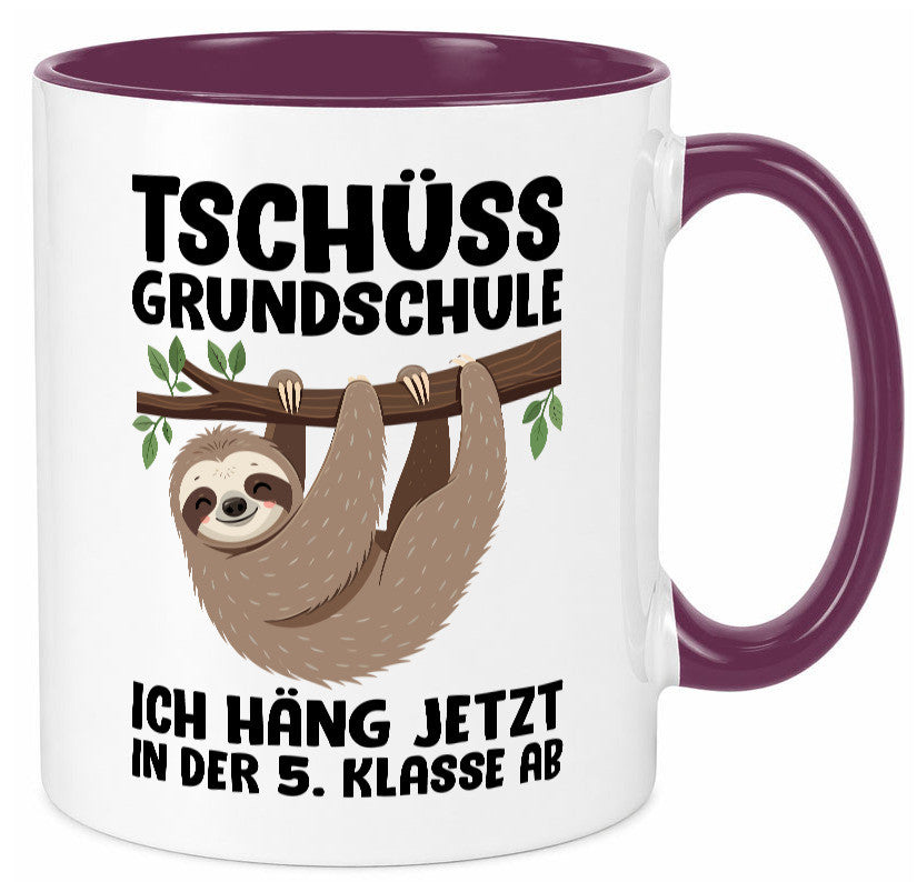 Tschüss Grundschule ich häng jetzt in der 5. Klasse ab Humor Geschenkidee Tasse