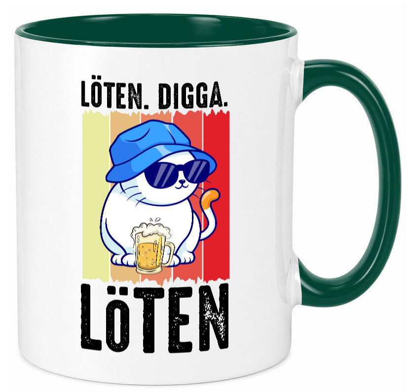 Löten Digga | Katze mit Bier Bierkatze Geschenk Tierliebhaber Humor lustiger