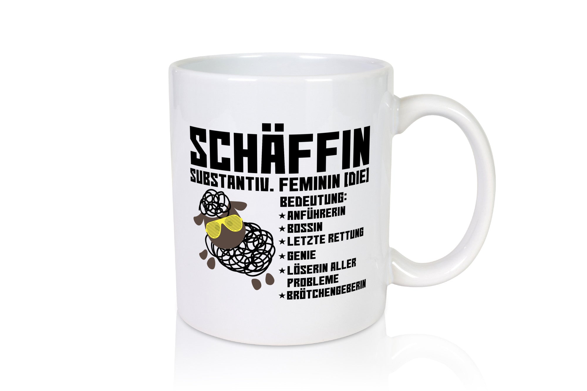 Schäffin | Chefin Büro| Arbeit lustiges Schaf mit Tasse Geschenkidee Kollegen