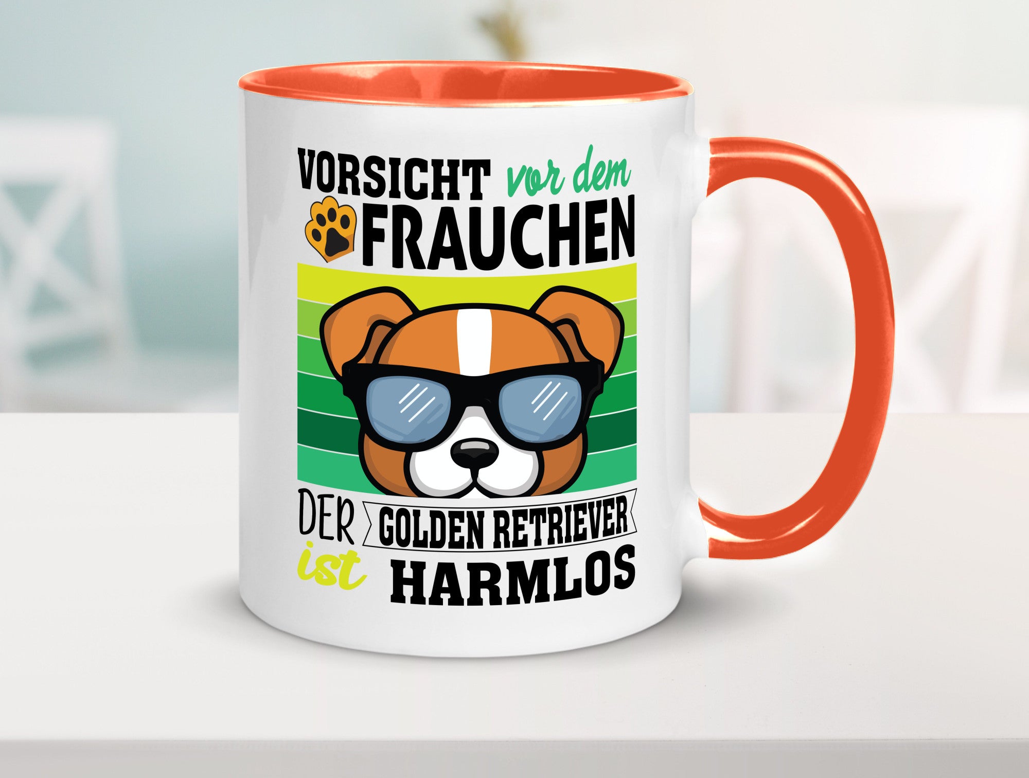 Vorsicht vor dem Frauchen Golden Retriever ist Harmlos lustiger Spruch Geschenk