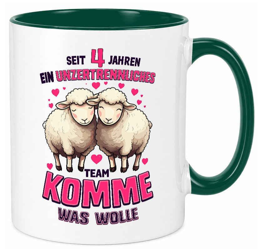 4 Jahre Verheiratet | ein Team Ehepaar v2 Humor Geschenkidee Tasse