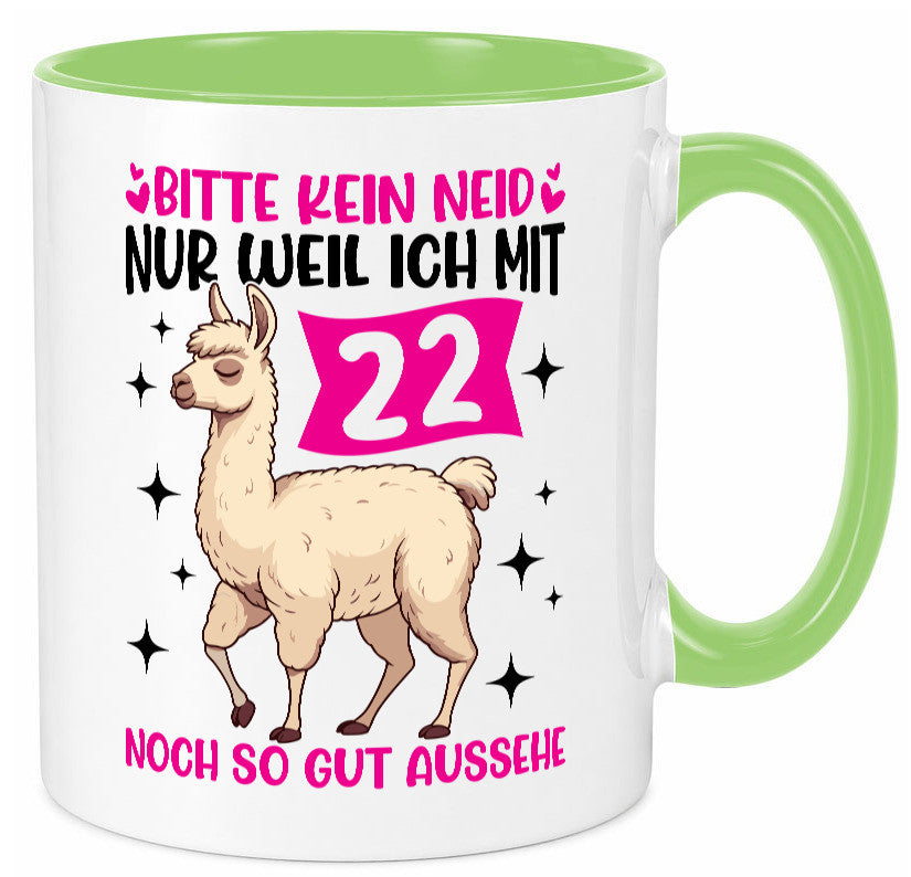 22. Geburtstag | 22 Jahre Lama gut aussehen lustig Geschenkidee Geschenk Tasse