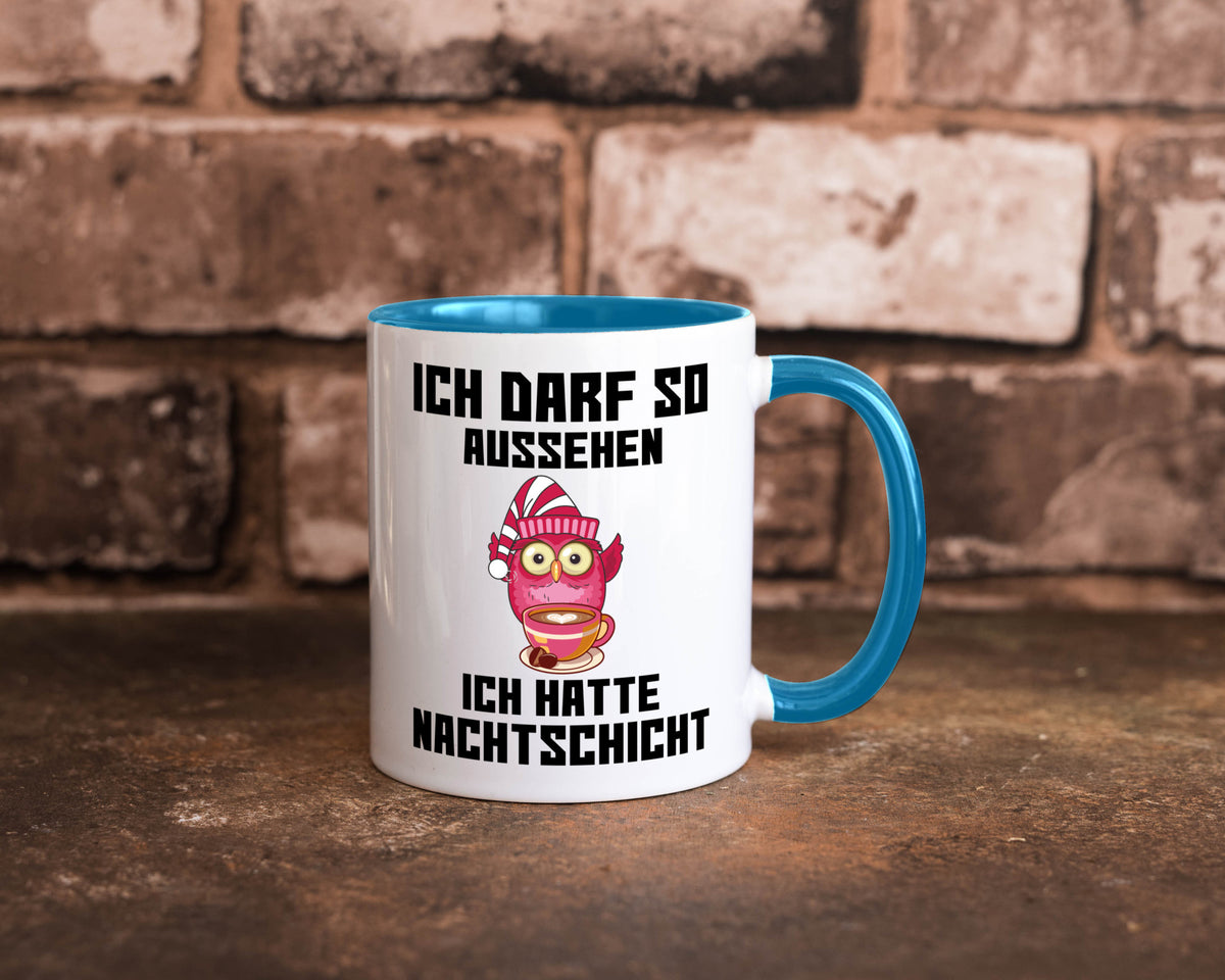 Nachtschicht Eule | Spruch Arbeit müde Nachtjob Geschenkidee Kollegen Büro Tasse
