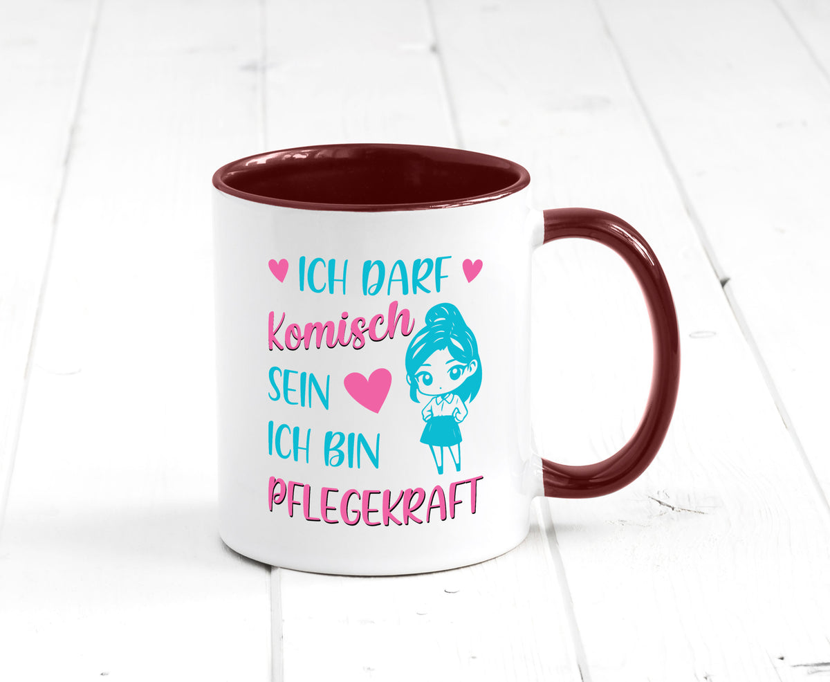 Ich darf komisch sein | Pflegekraft Geschenkidee Humor Tasse