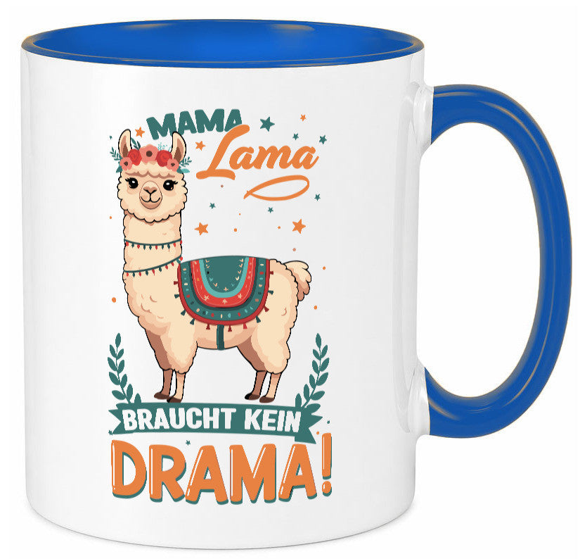Mama Lama braucht kein Drama | Muttertag Humor Familie Geschenkidee Tasse