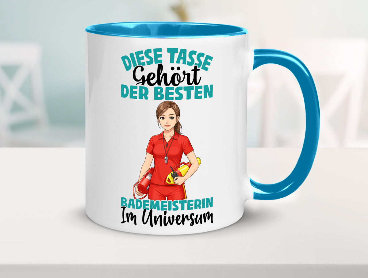 Im Universum: Bademeisterin | Schwimmmeisterin Geschenk Humor Geschenkidee Tasse