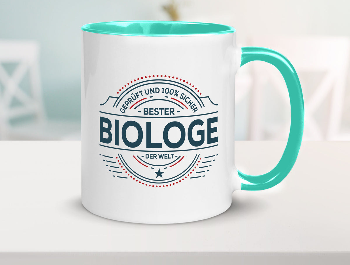 Geprüft und sicher: Biologe | Biologie Naturforscher Geschenk Humor Tasse