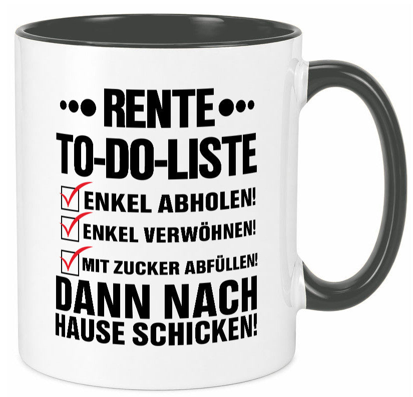 Rente To-Do-Liste | Rentner Tasse Enkel verwöhnen Geschenk Ruhestand Jubiläum
