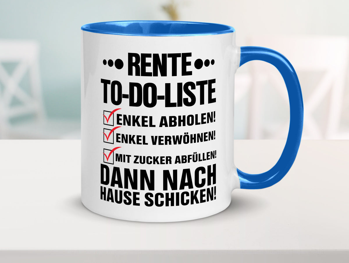 Rente To-Do-Liste | Rentner Tasse Enkel verwöhnen Geschenk Ruhestand Jubiläum