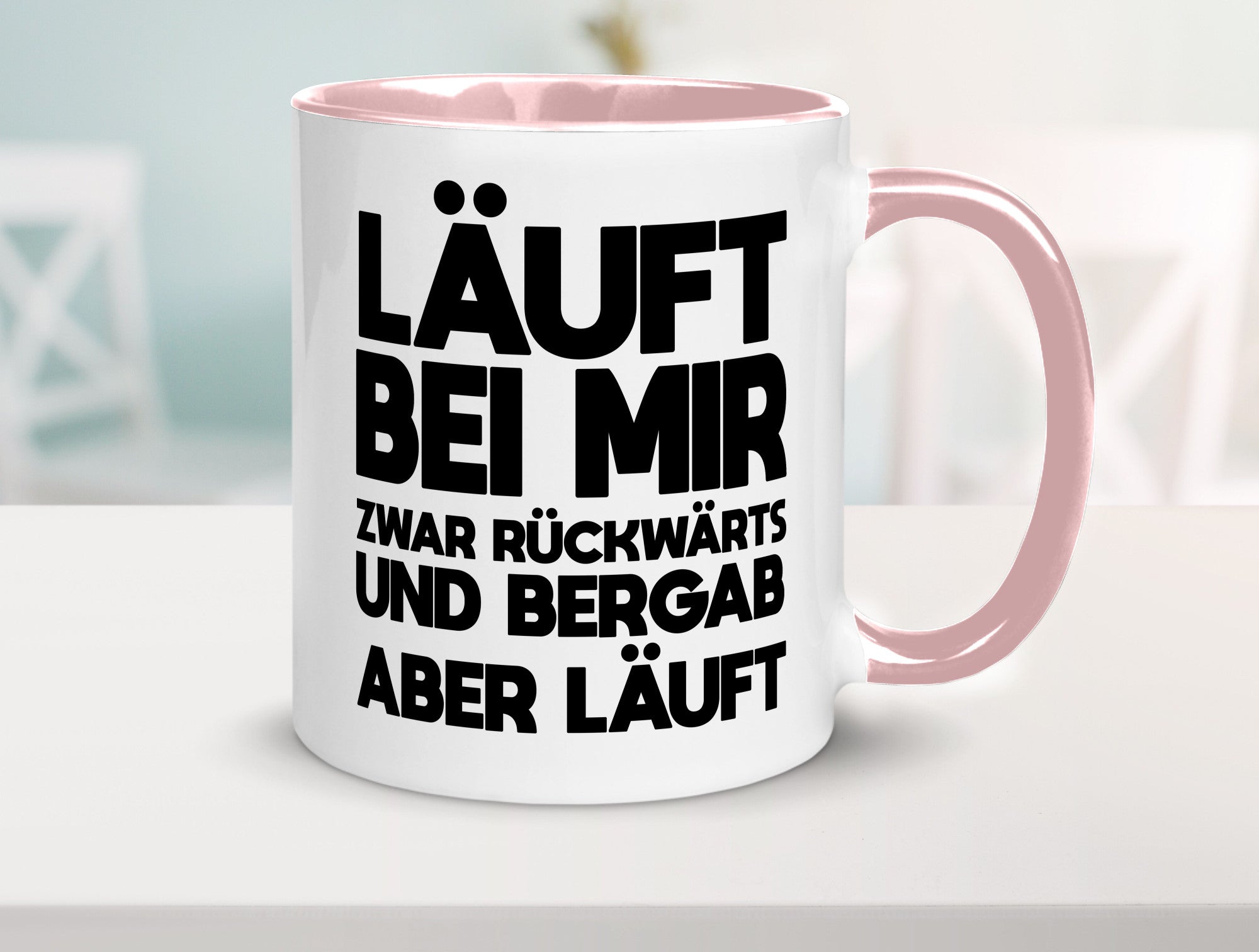 Läuft bei mir | Rückwerts aber Motivation Geschenkidee Humor Tasse