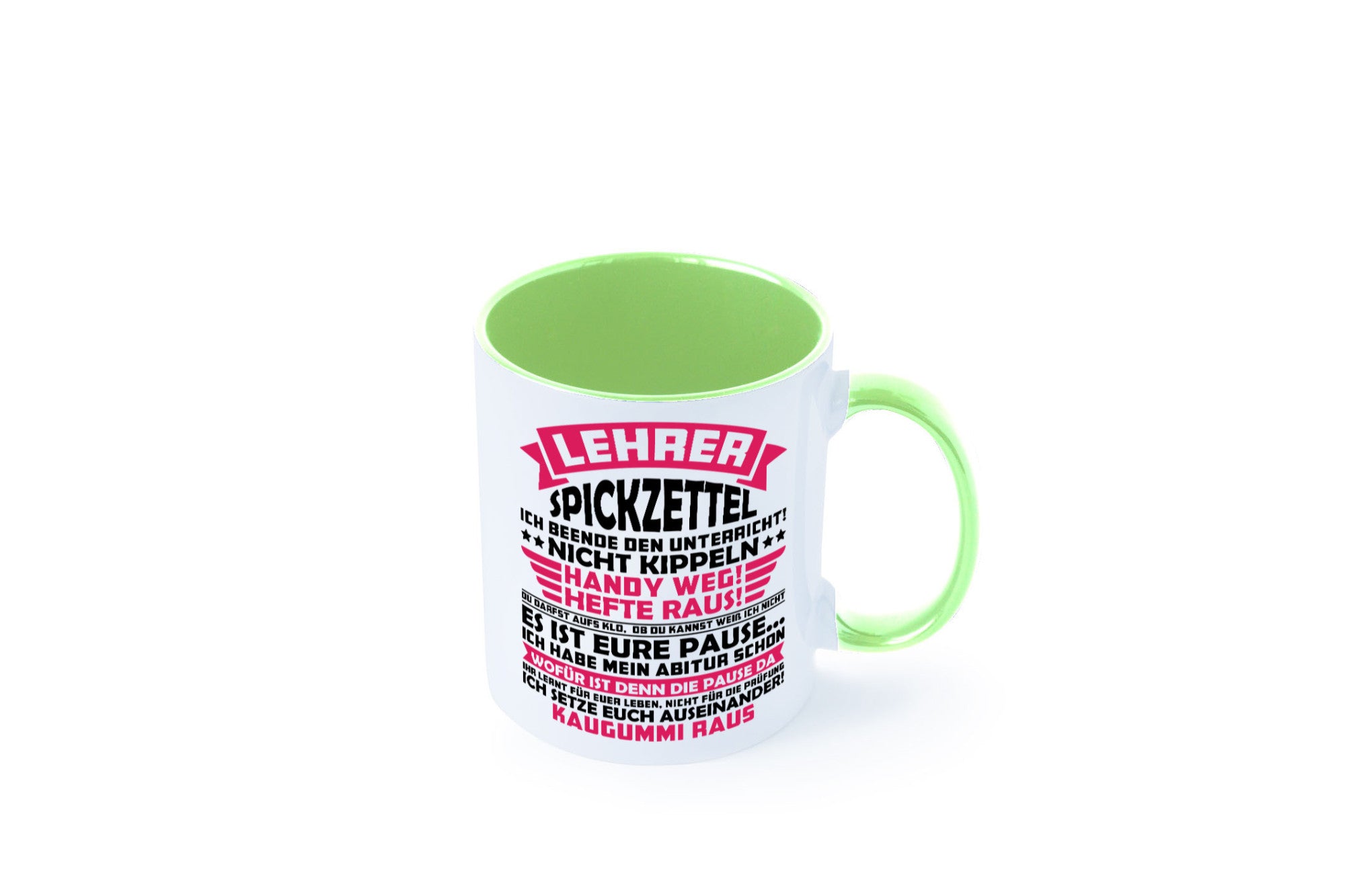 Lehrer Spickzettel | Beruf Tasse lustiger Spruch vl8 Geschenkidee Arbeit