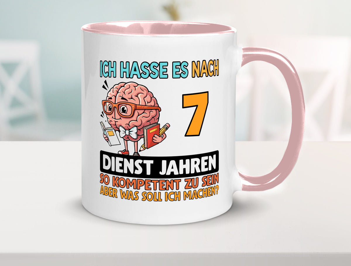 7 Dienstjahre | Arbeit Kompetent lustig Kollegen Büro Geschenk Tasse