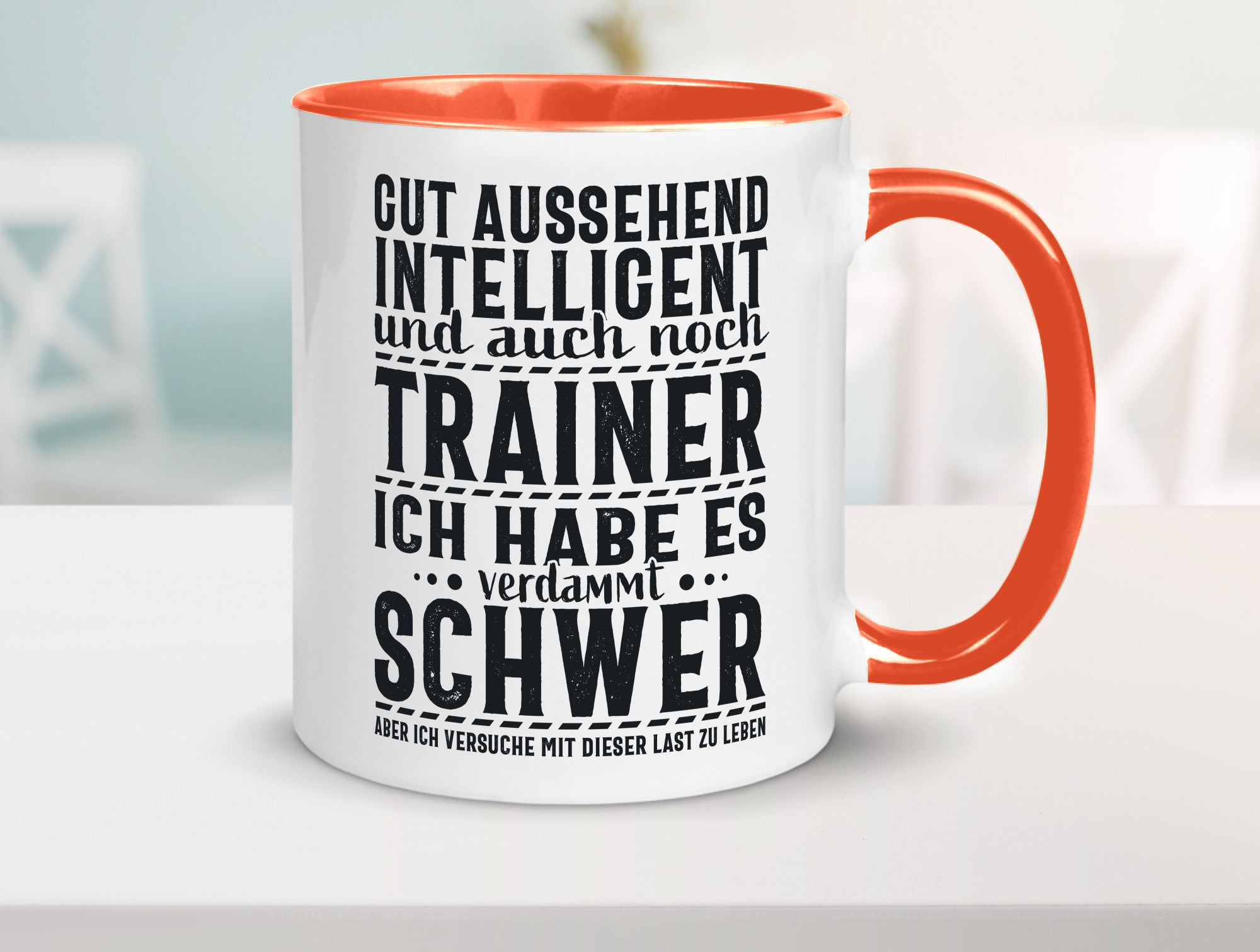 Gut aussehender Trainer |gestrichelte Linie | Punkte lustiger Spruch Geschenk