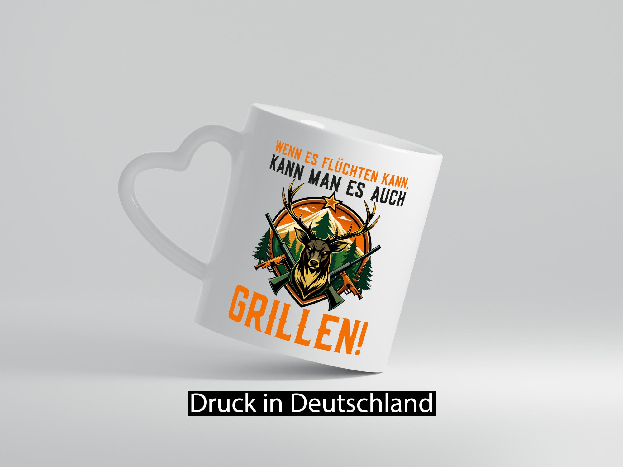 Wenn es flüchten kann man auch Grillen | Jäger Geschenk Humor Geschenkidee
