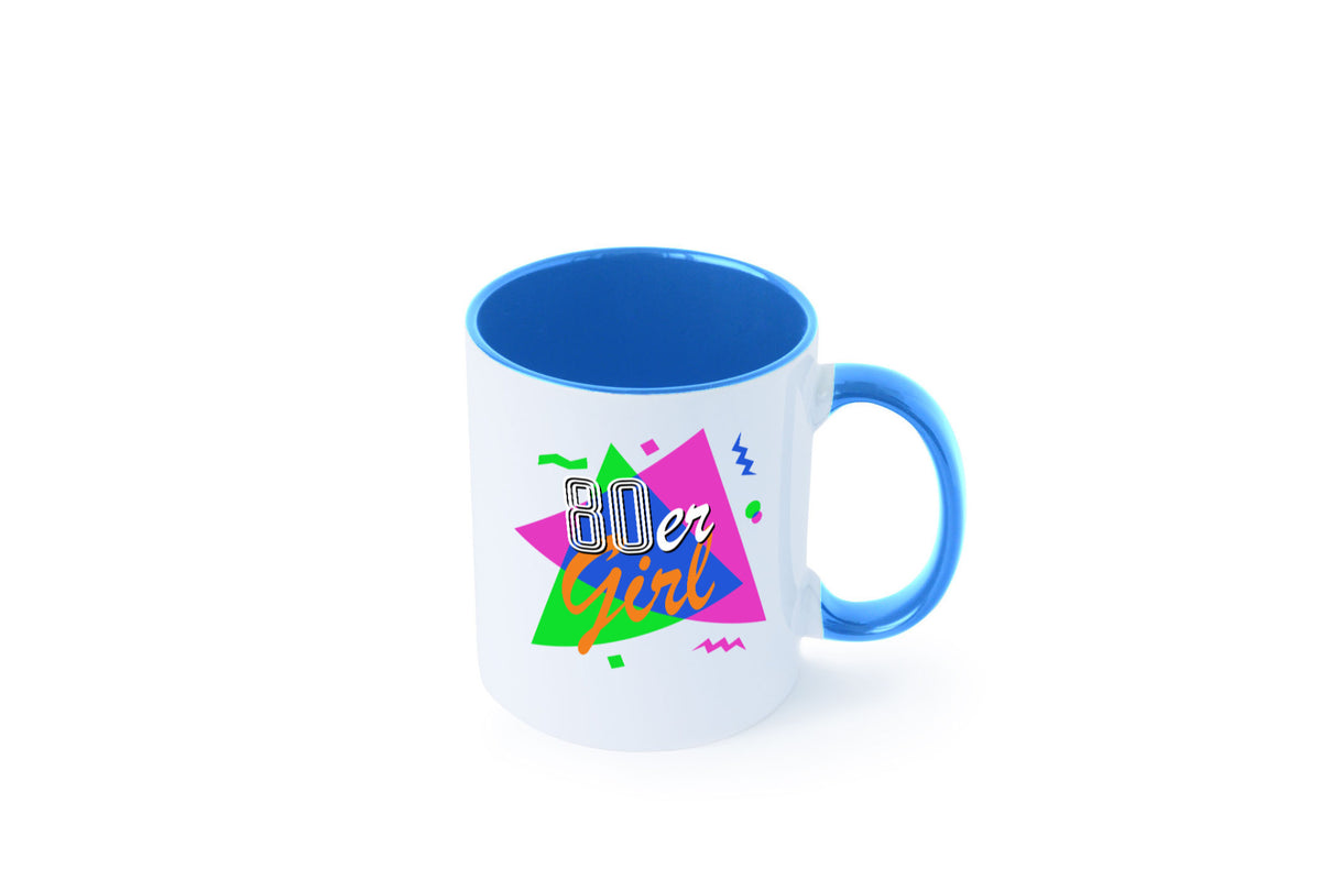 80er Girl - Jahre bunt + verrückt retro Humor Geschenkidee Tasse