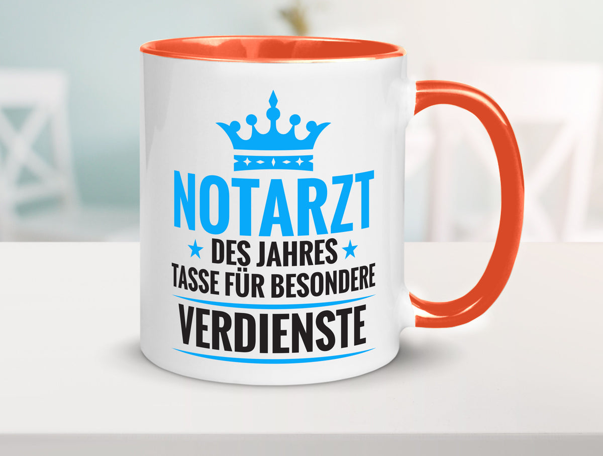 Besonderer Verdienst: Notarzt | Arzt Geschenk Humor Geschenkidee lustiger Tasse