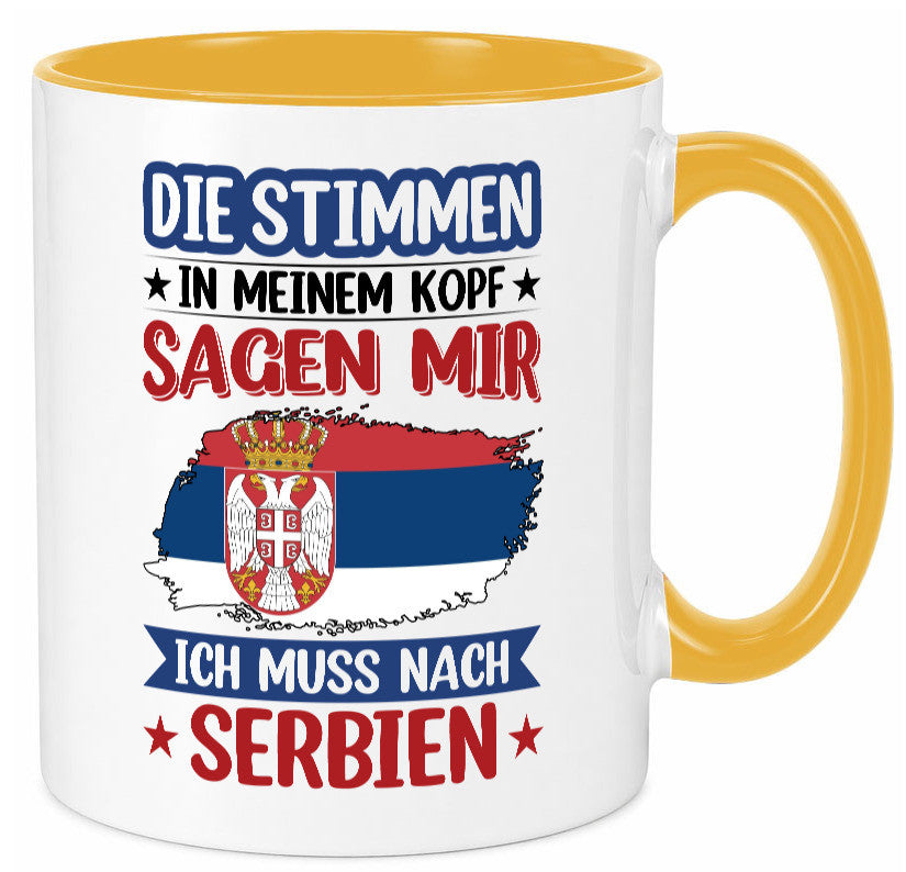 Serbien | Urlaub Stimmen in meinem Kopf Traumland v2 Geschenk Humor Tasse