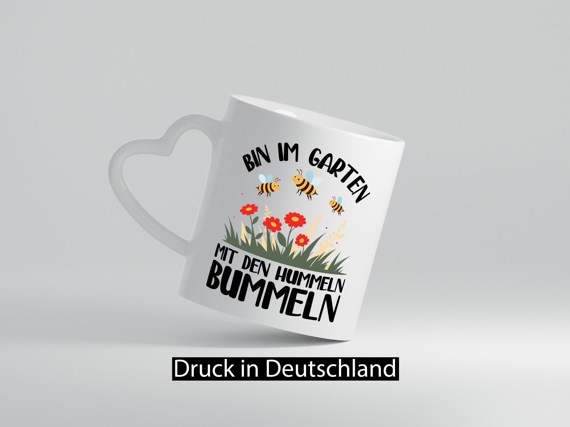 bin im Garten mit den Hummeln Bummeln | Humor Geschenkidee Tasse