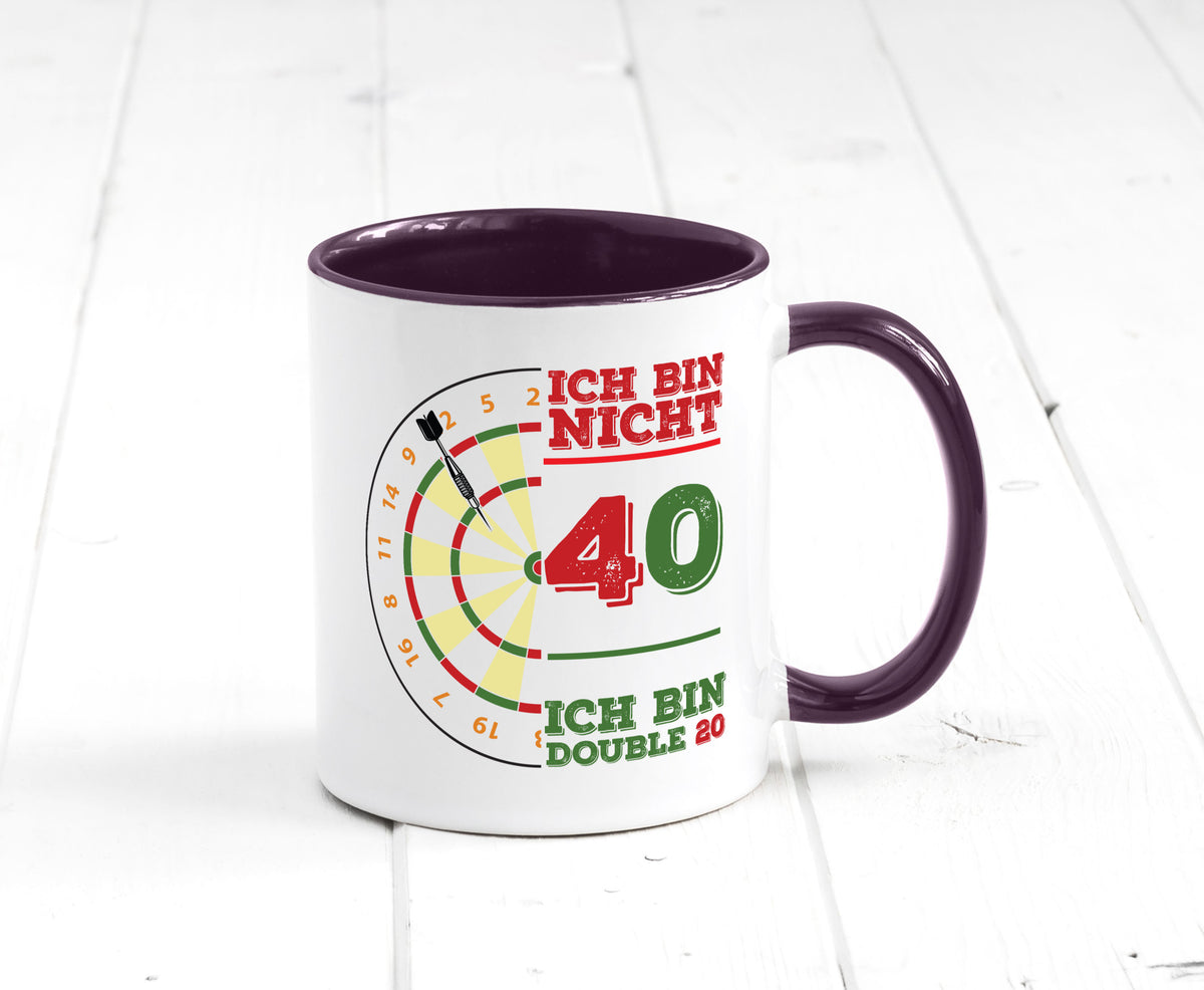 Ich bin nicht 40 double 80 | Dart spieler Geschenkidee Humor Tasse