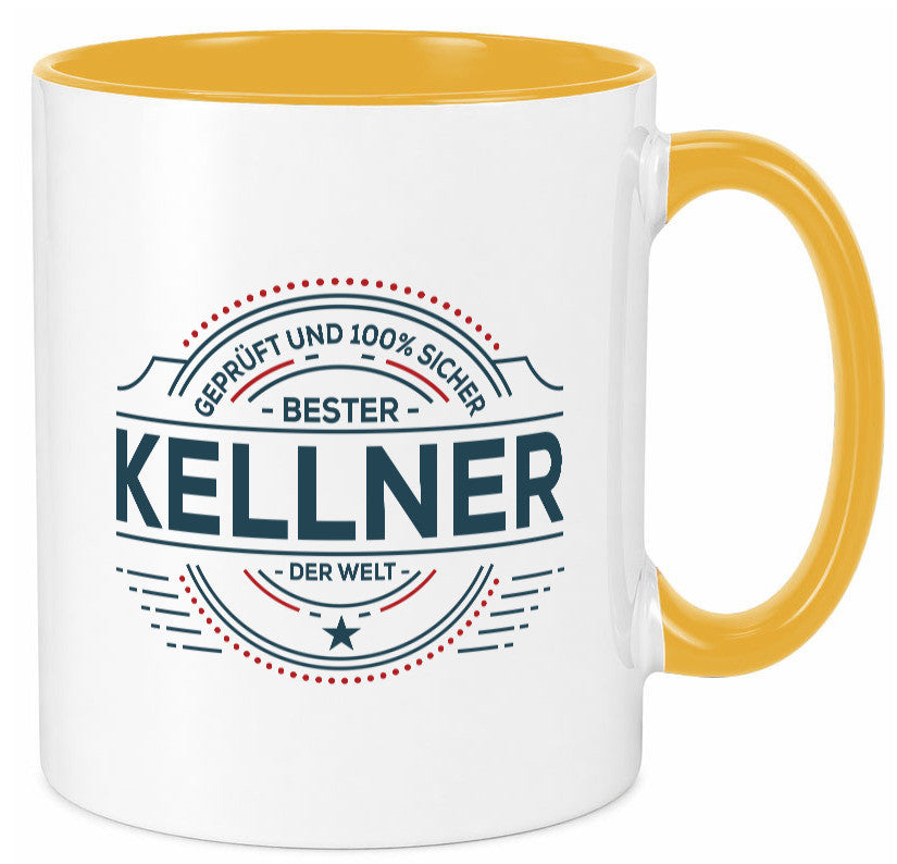 Geprüft und sicher: Kellner | kellnern Bedienung Geschenk Humor Geschenkidee Tasse