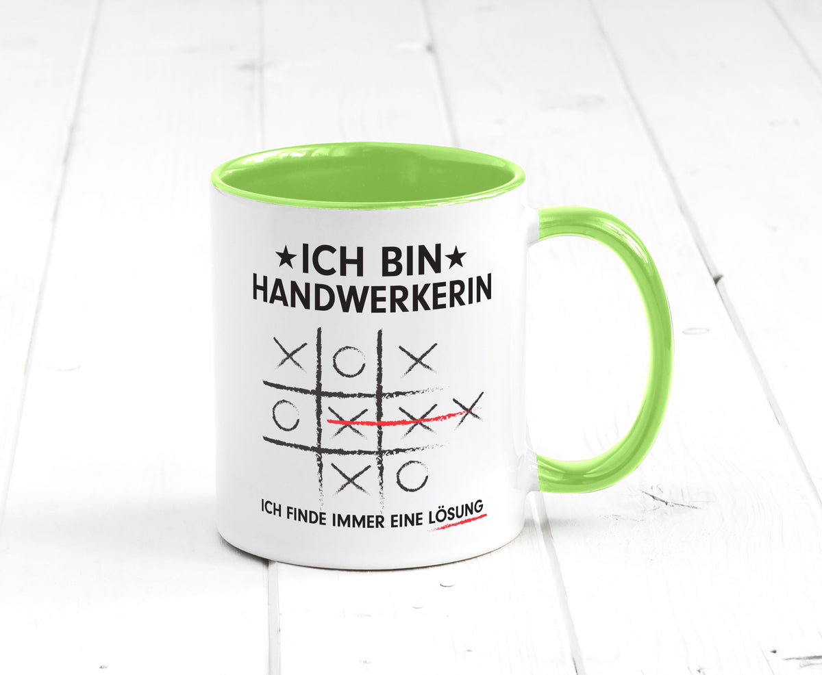 Löse Probleme: Handwerkerin | Handwerkerinnen Humor Geschenkidee Tasse