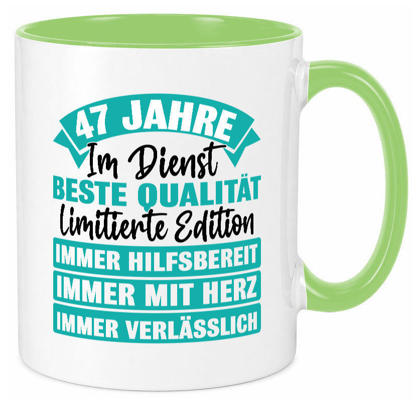 47 Jahre im Dienst | Jubiläum Arbeit Geschenk Kollegen Büro lustiger Spruch Tasse