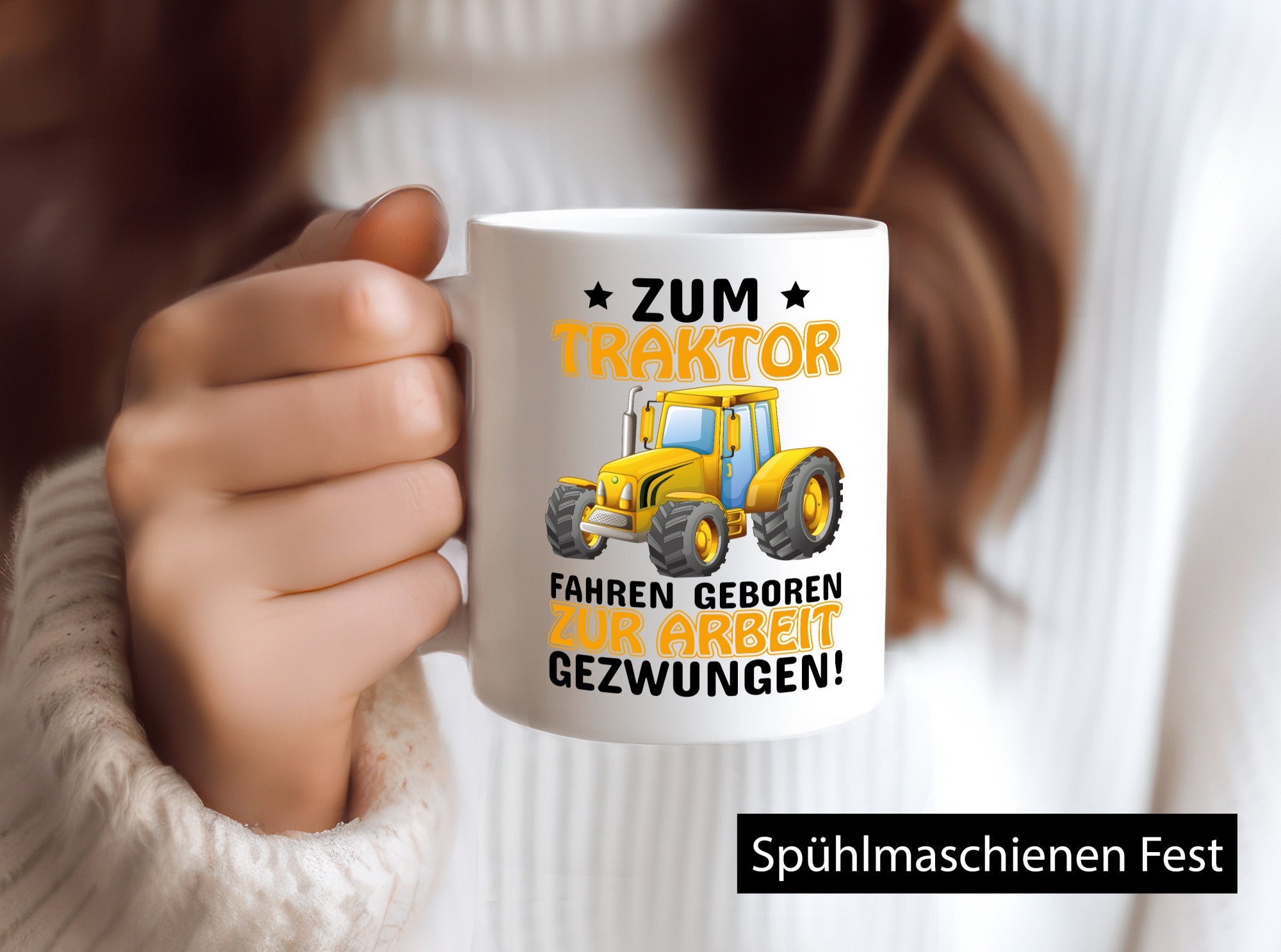 Zum Traktor fahren geboren lustig Humor Geschenkidee Geschenk Tasse