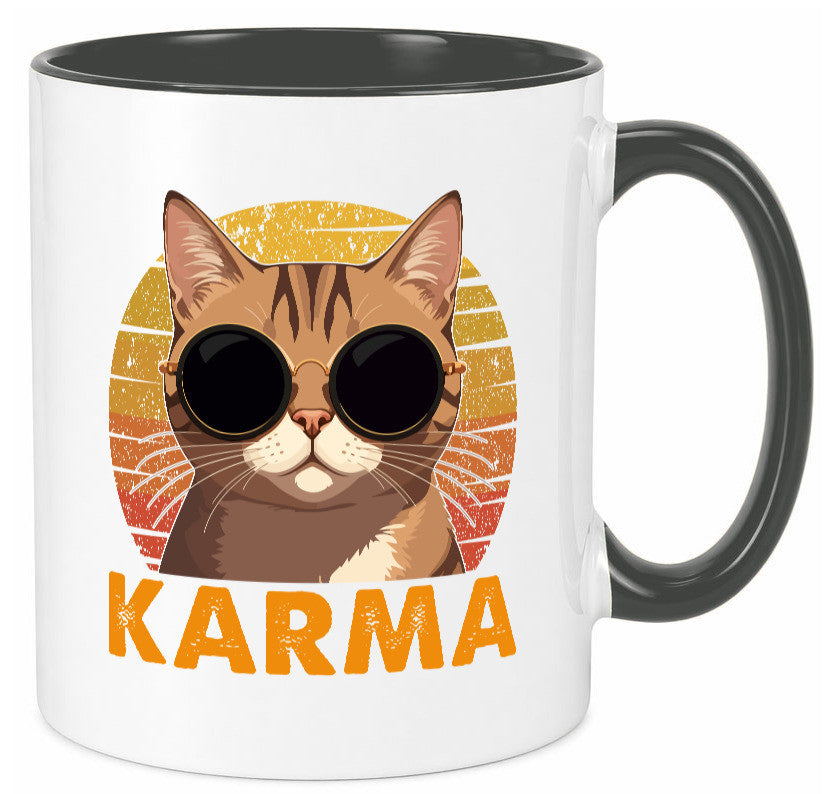 Vintage Katze | Karna Coole lustiger Spruch Geschenk Tierliebhaber Humor Tasse