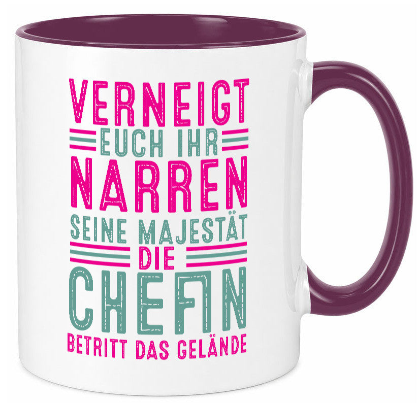 Verneigt euch: Chefin | Führungskraft Vorgesetzte v2 Humor Arbeit Kollegen Büro Tasse