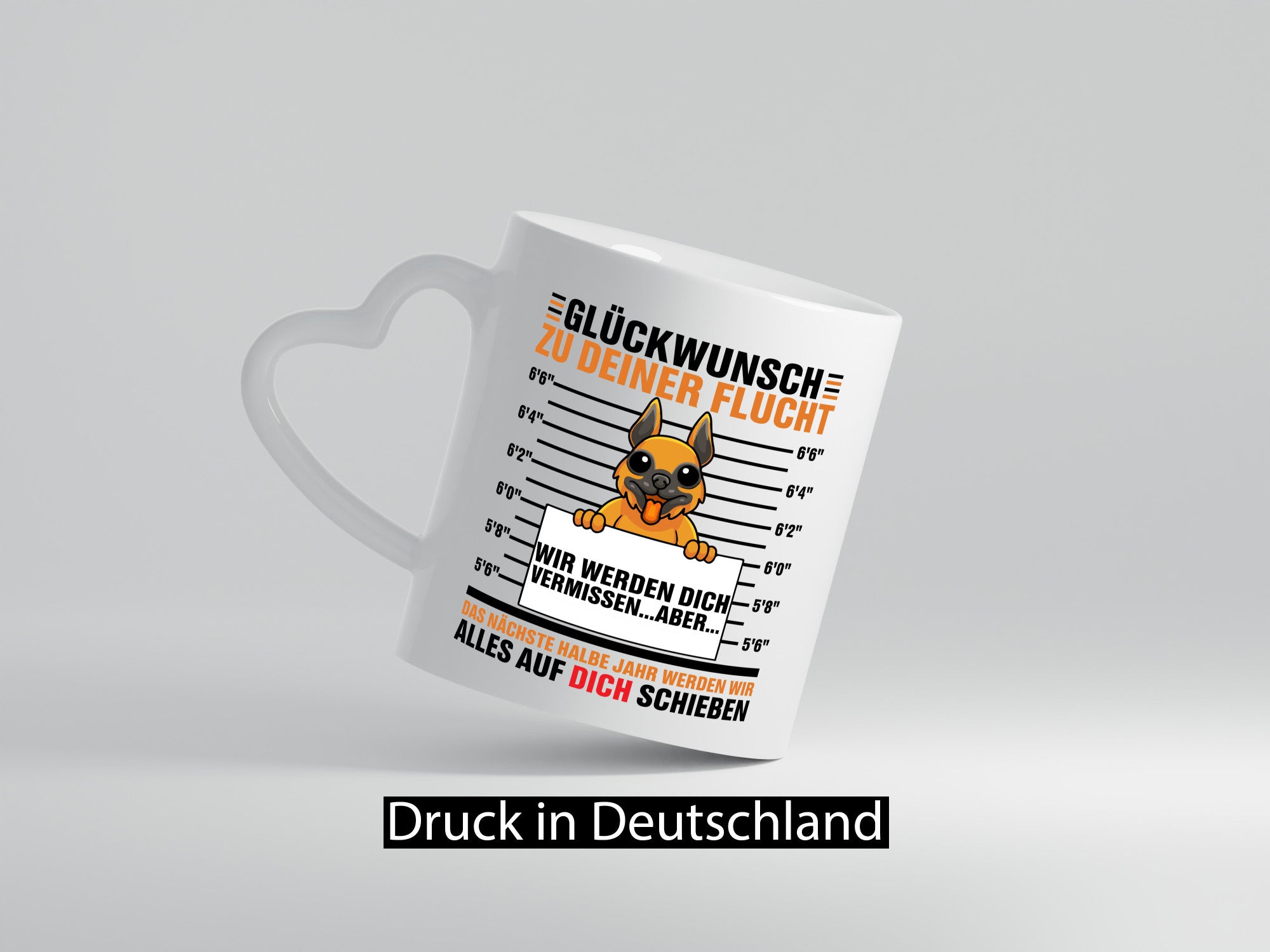 Glückwunsch zu deiner Flucht | Abschiedgeschenk Hund lustiger Spruch Geschenk