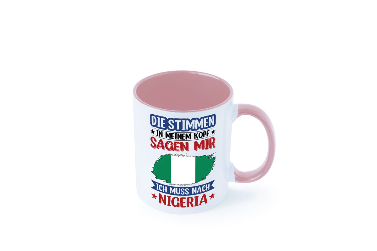 Nigeria | Urlaub Stimmen in meinem Kopf Traumland Geschenk Humor Geschenkidee Tasse